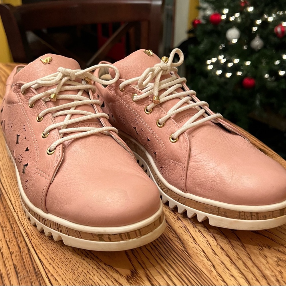 Verofatto Pink Embroided Leather Women’s Sneakers Size US 10,  EUR 41